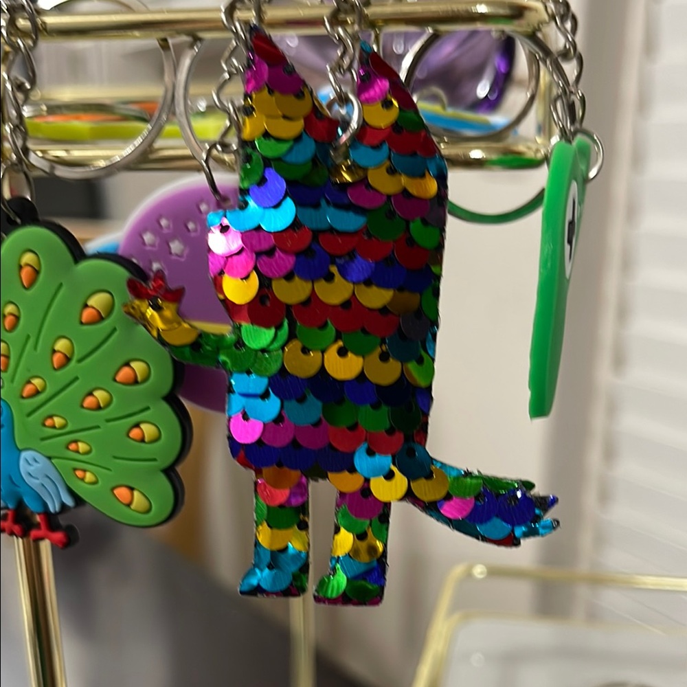 Colorful Sequin Bird Keychain